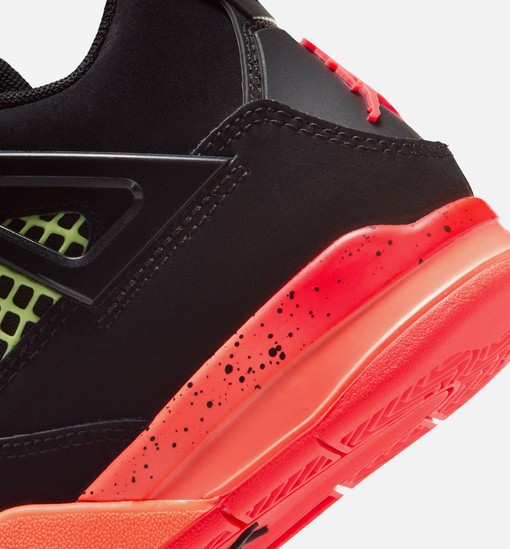 Air Jordan 4 Retro Black Infrared 23 小幼儿运动鞋 | 黑/红外线23/亮芒果配色