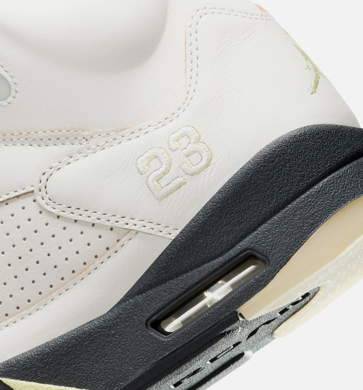 Air Jordan 5 Retro Luminous Green and Sail 女款运动鞋 | 帆白/荧光绿/深灰配色