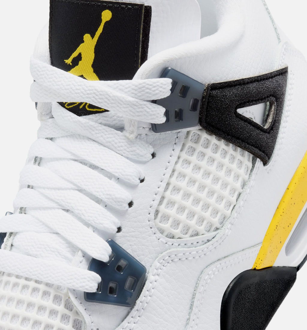 Air Jordan 4 Retro Rare Air Tour Yellow 大童运动鞋 | 白/深蓝灰/黑/巡回黄配色