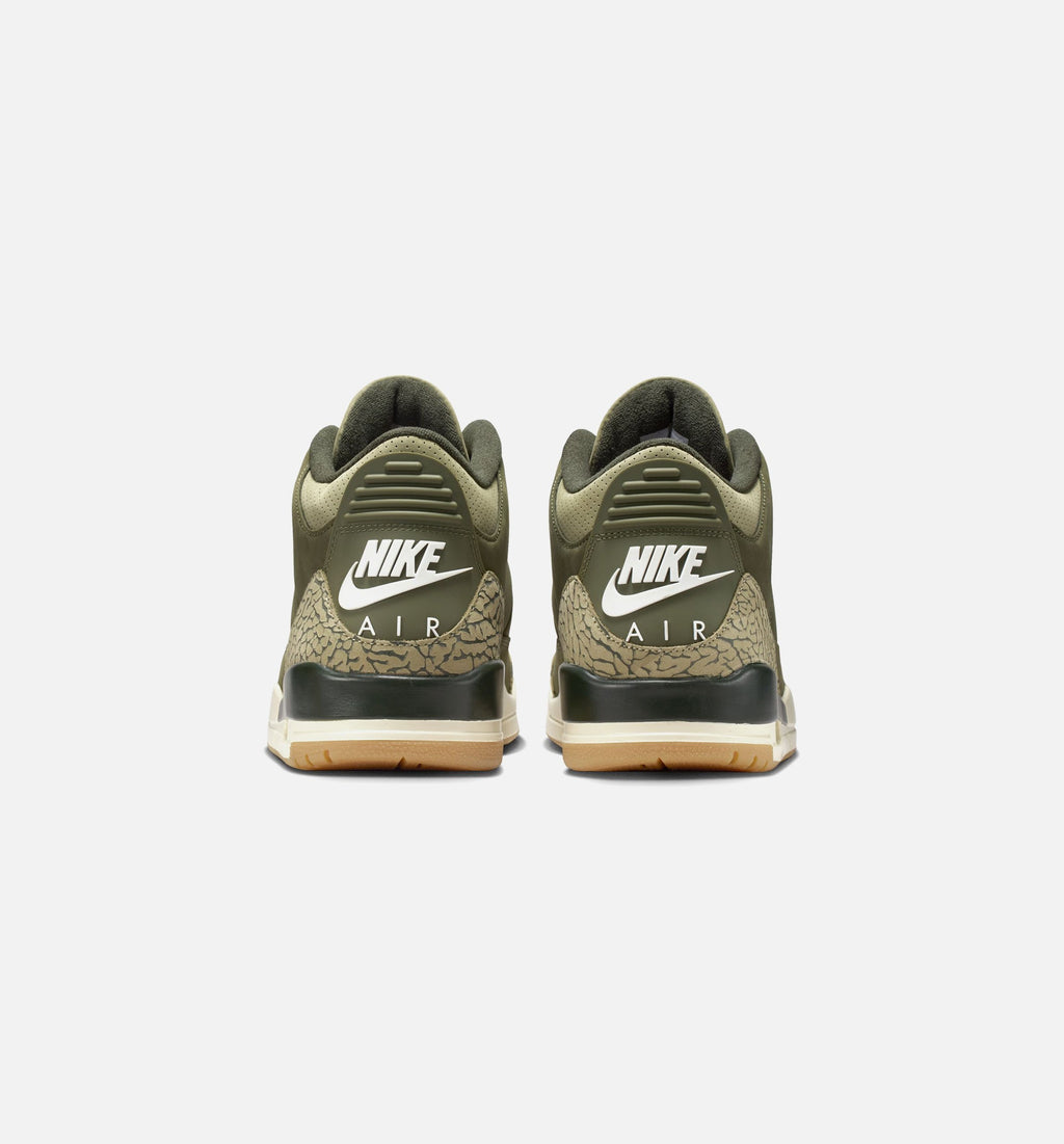 Air Jordan 3 Retro Medium Olive 男款运动鞋 | 橄榄/川续木/帆白/红配色