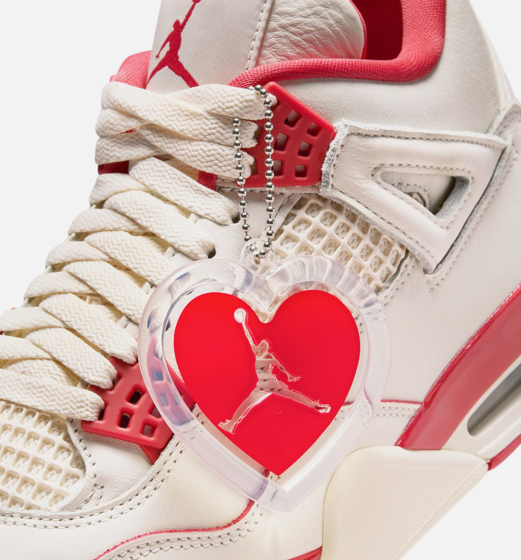 Air Jordan 4 Retro Valentine's Day 女款运动鞋 | 淡象牙/山茨红/深红配色