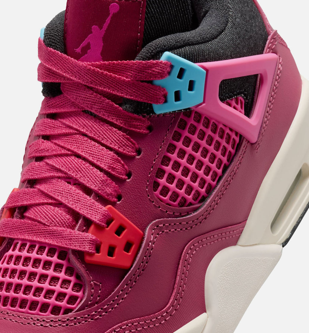 Air Jordan 4 Retro She's A Star 大童运动鞋 | 甘蔗红/荷山粉/深灰/粉白配色