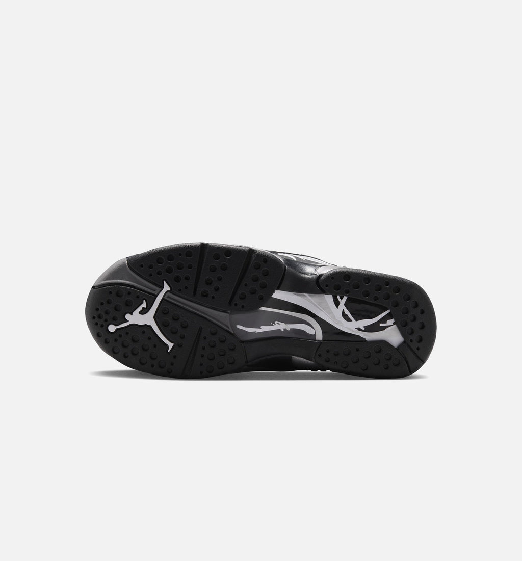 Air Jordan 8 Retro Chrome Grade School 生活方式运动鞋 - 黑色白色浅石墨灰