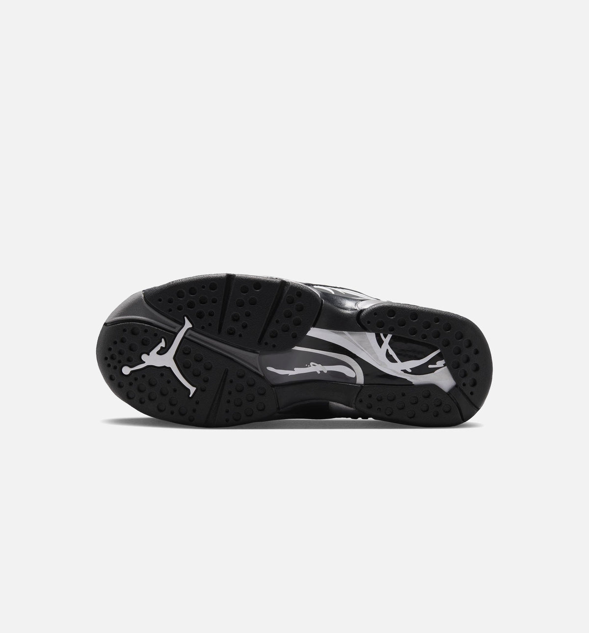 Air Jordan 8 Retro Chrome Grade School 生活方式运动鞋 - 黑色白色浅石墨灰