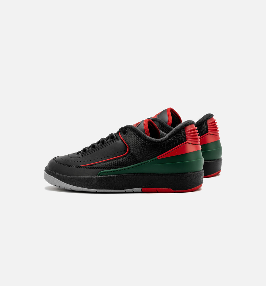 Air Jordan 2 Retro Low Christmas 大童低帮运动鞋 | 黑/火红/水泥灰配色