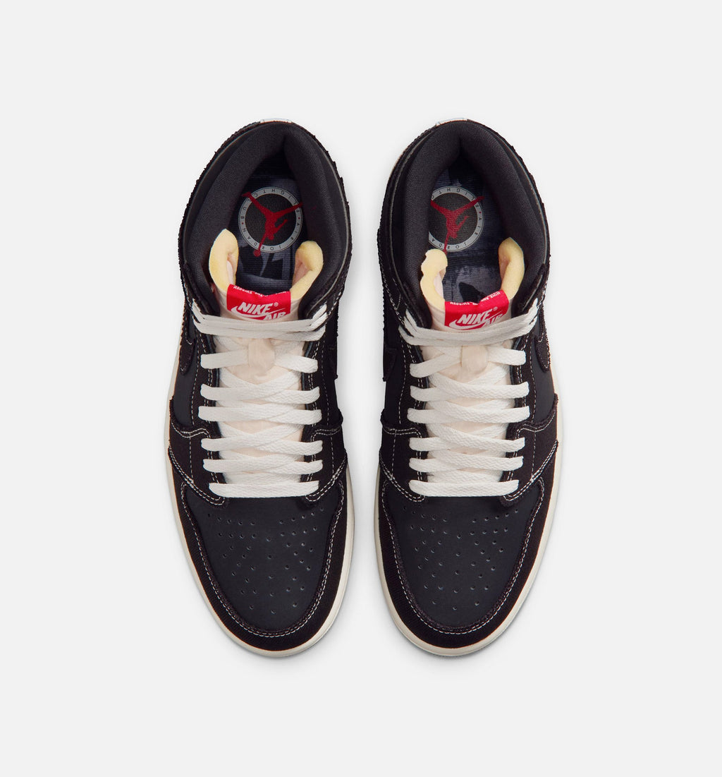 Air Jordan 1 Retro High OG Flight Club 男款生活方式运动鞋 - 黑色大学红帆布白橡节棕
