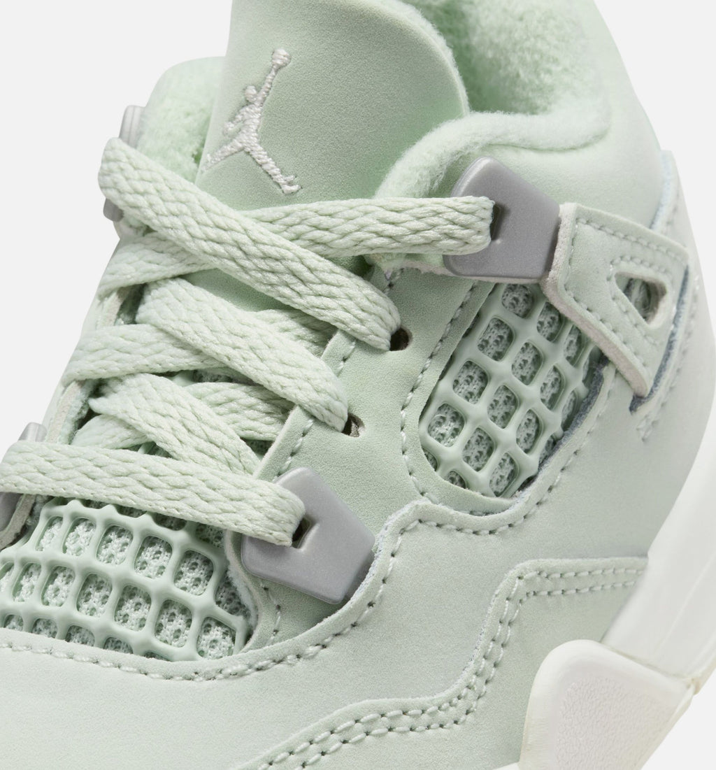 Air Jordan 4 Retro Abundance 婴幼儿运动鞋 | 海沼绿/帆白/金属银配色