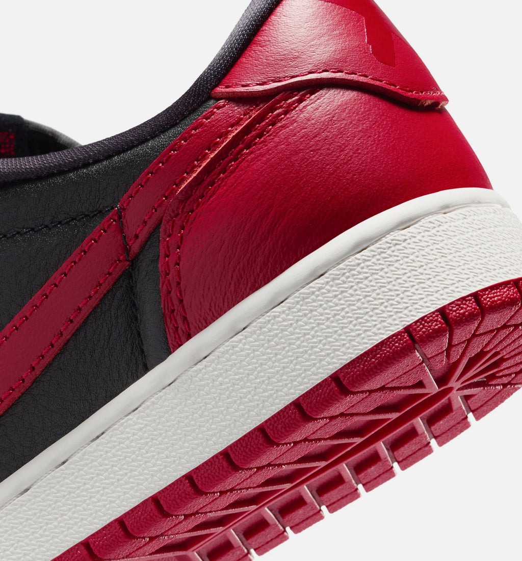 Air Jordan 1 Retro Low OG Banned 大童低帮运动鞋 | 黑/全成红/白配色