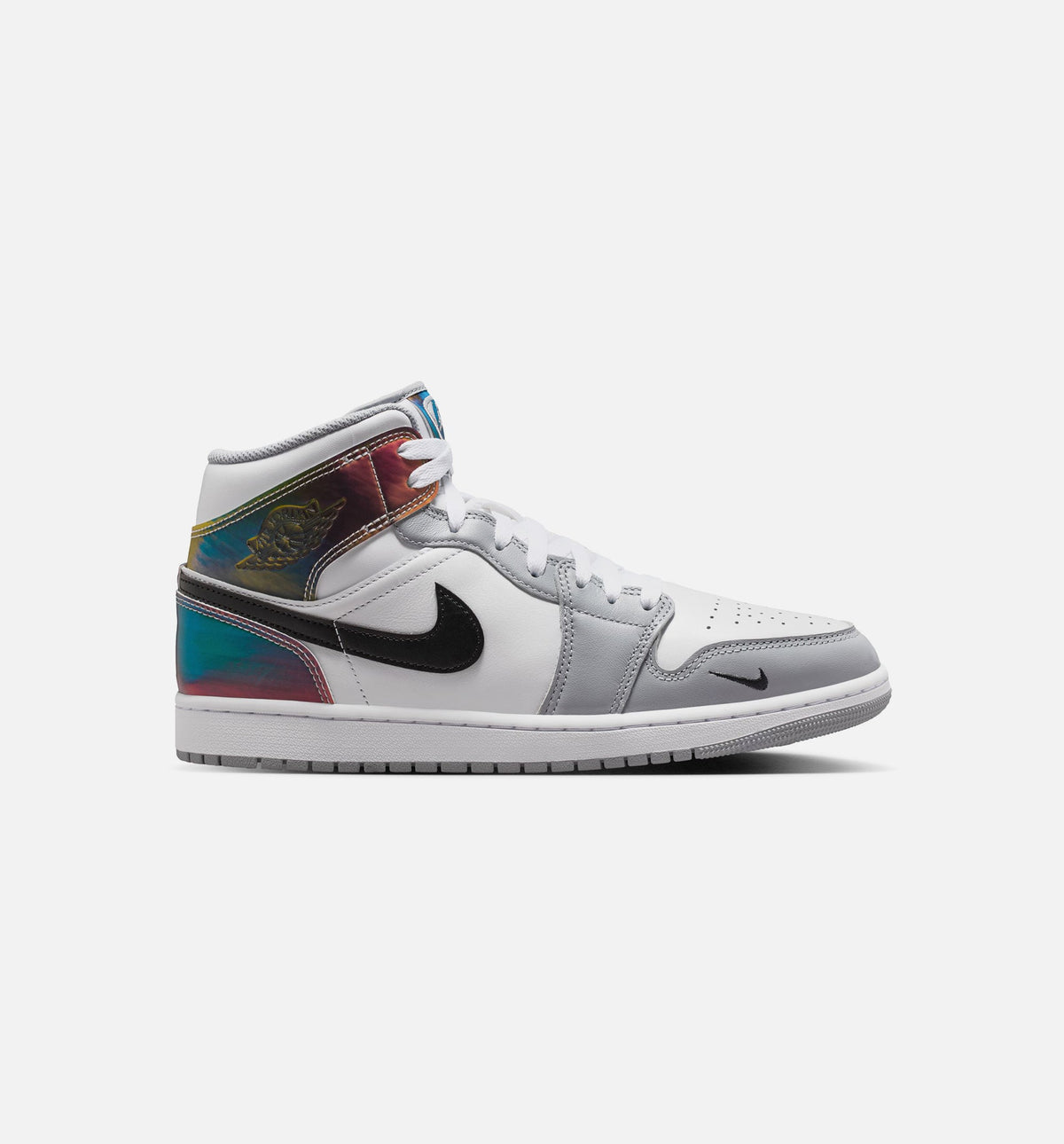 Air Jordan 1 Mid SE 男款生活方式运动鞋 - 黑色白色狼灰色