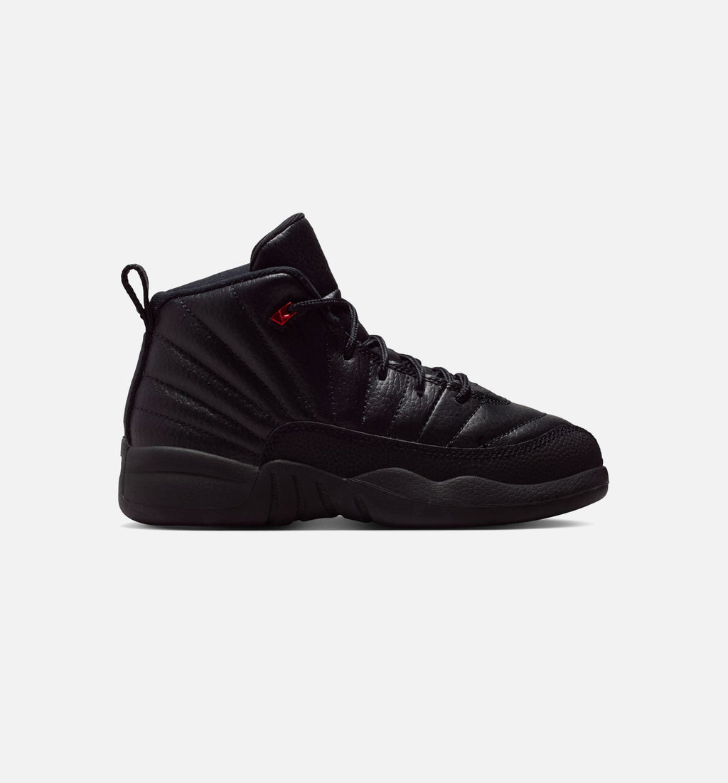 Air Jordan 12 Retro Bloodline 学前児生活方式运动鞋 - 黑色大学红