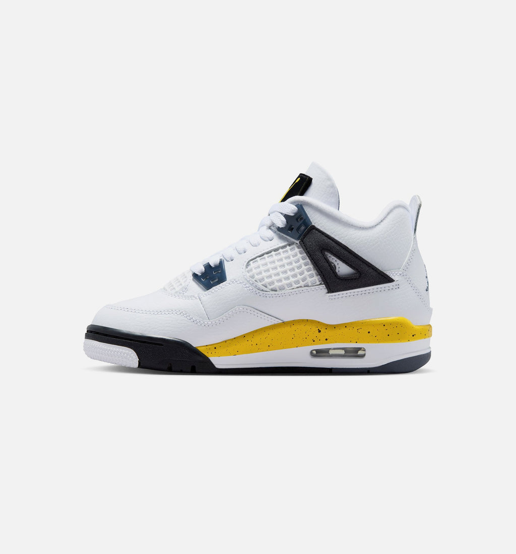 Air Jordan 4 Retro Rare Air Tour Yellow 大童运动鞋 | 白/深蓝灰/黑/巡回黄配色