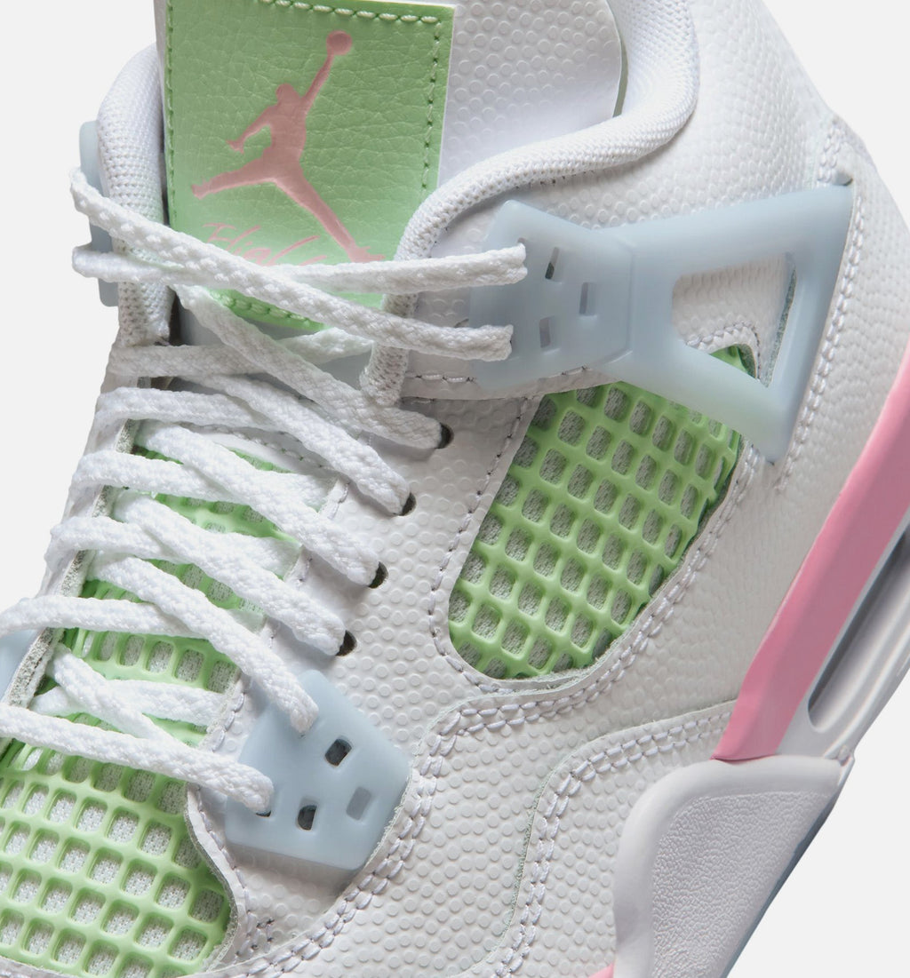 Air Jordan 4 Retro Medium Soft Pink 大童运动鞋 | 白/柔粉/淡蓝配色