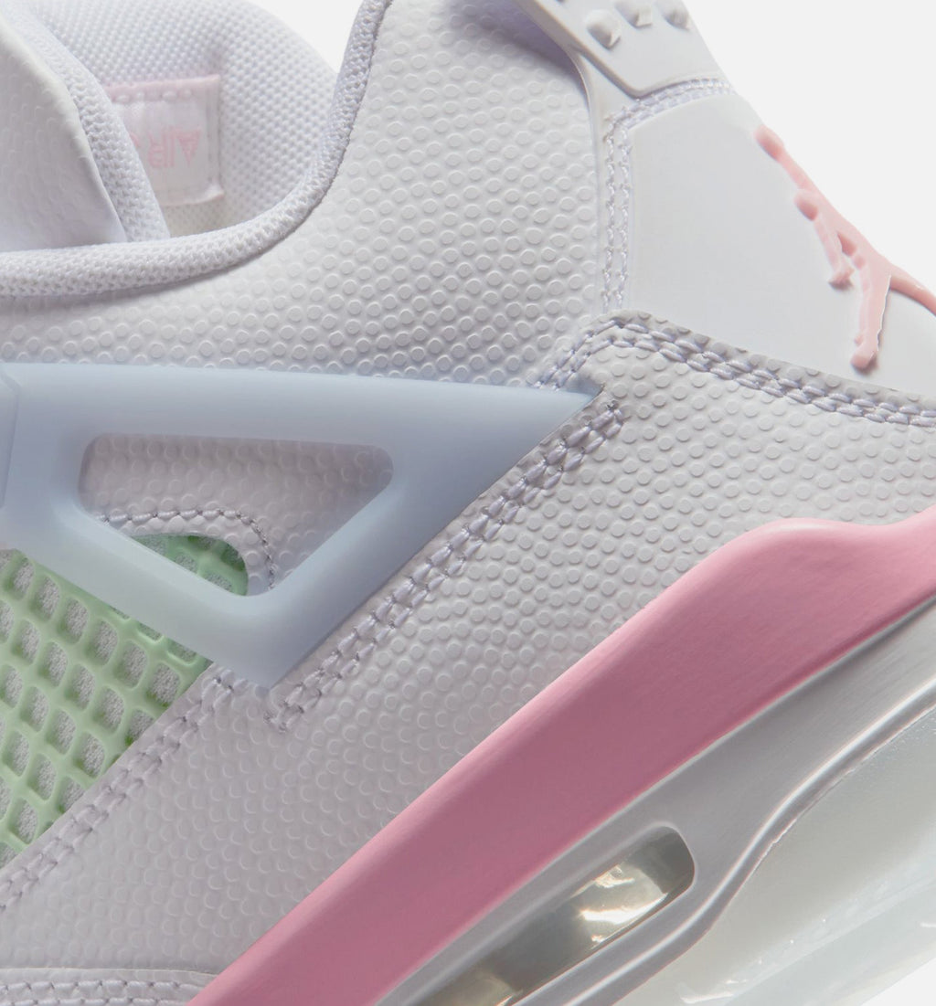 Air Jordan 4 Retro Medium Soft Pink 大童运动鞋 | 白/柔粉/淡蓝配色