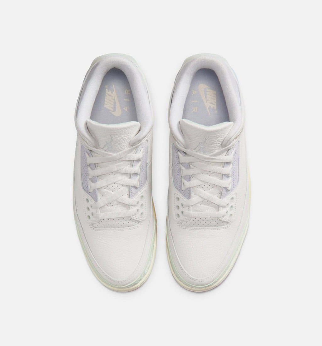Air Jordan 3 Retro Sail And Jade Aura 男款运动鞋 | 帆白/翡翠/冰红配色