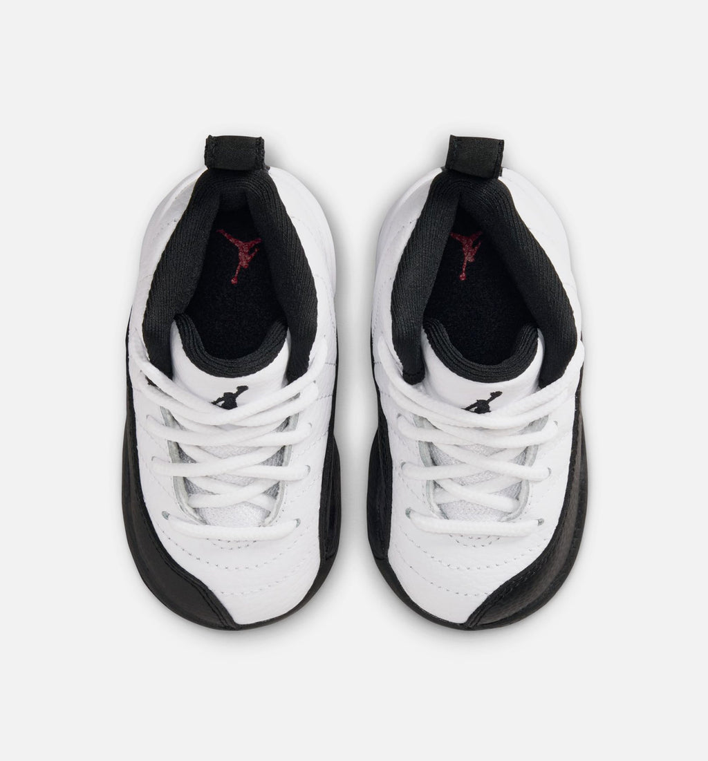 Air Jordan 12 Retro Taxi 婴幼儿生活方式运动鞋 - 白色黑色歧岁黄