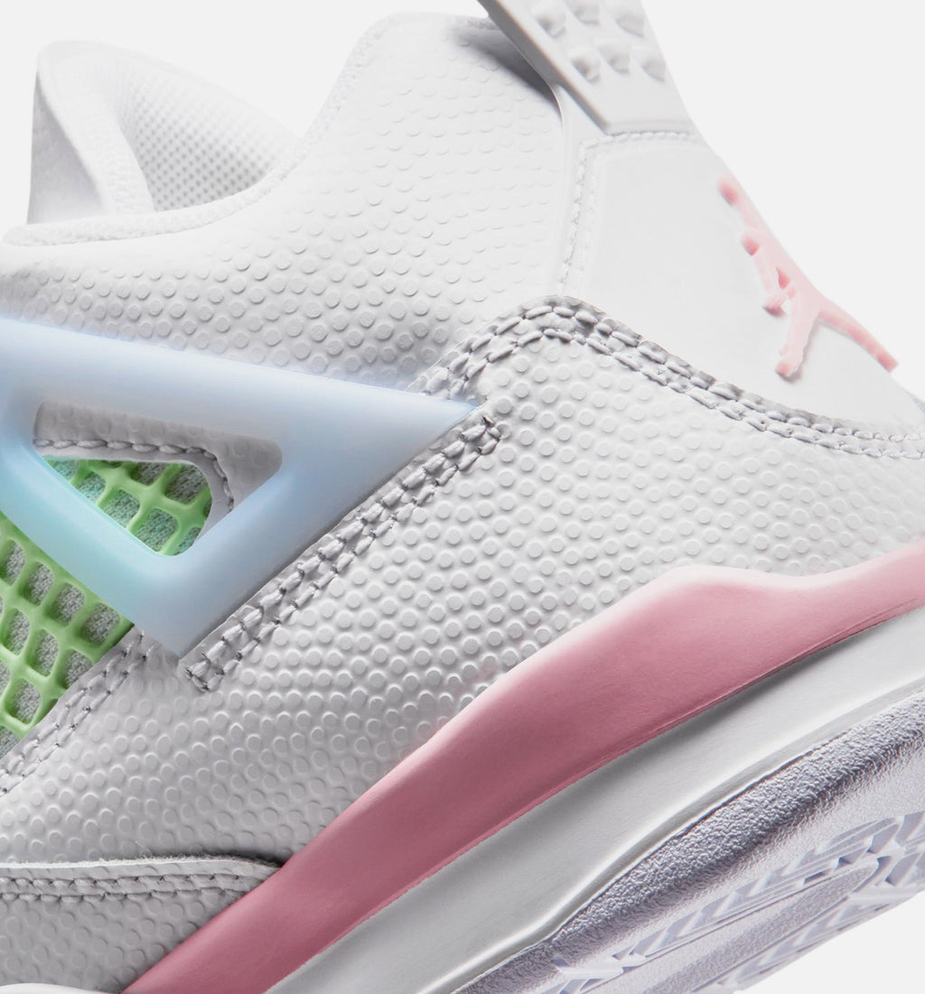 Air Jordan 4 Retro Medium Soft Pink 小幼儿运动鞋 | 白/柔粉/淡蓝配色