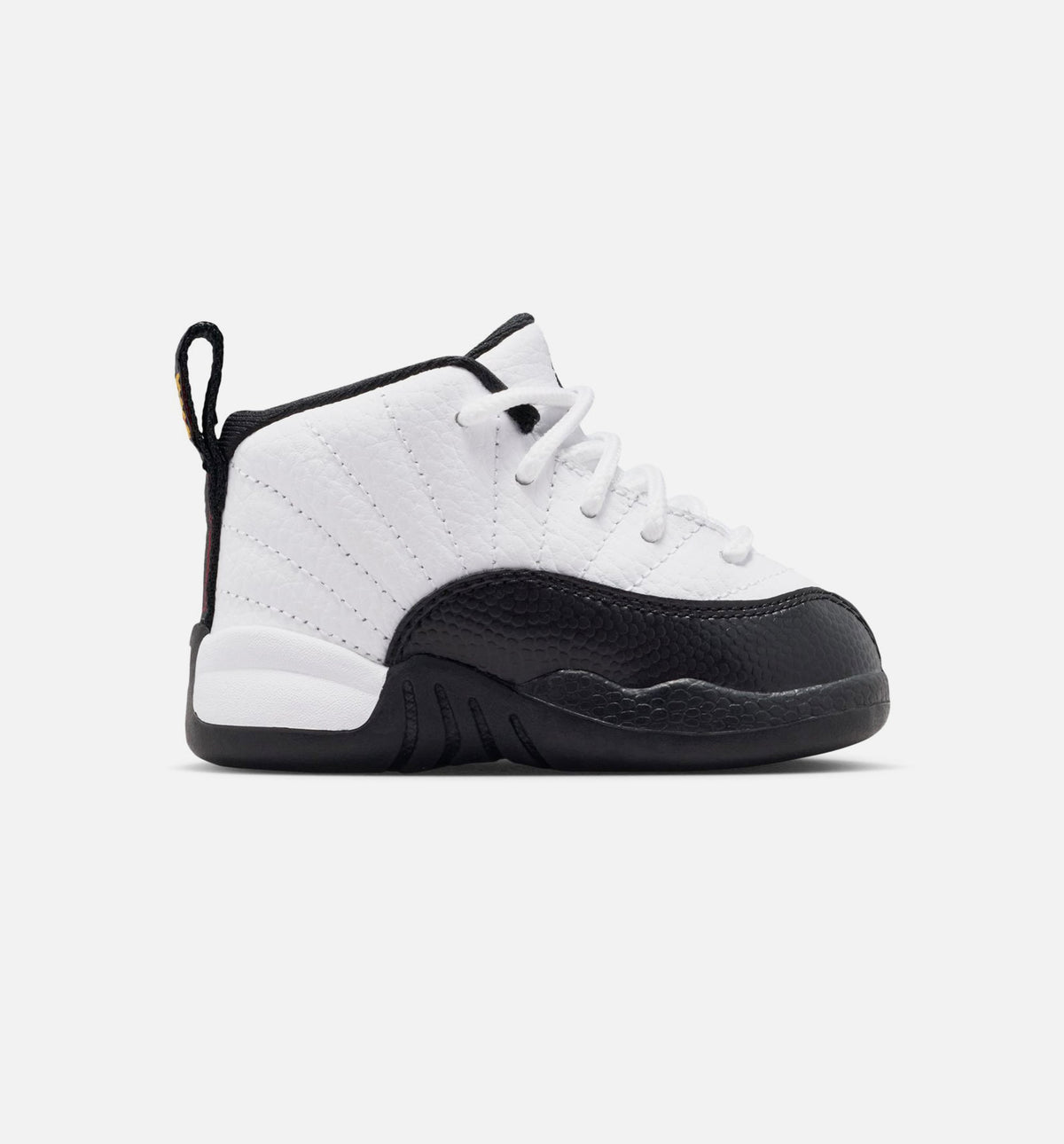 Air Jordan 12 Retro Taxi 婴幼儿生活方式运动鞋 - 白色黑色歧岁黄