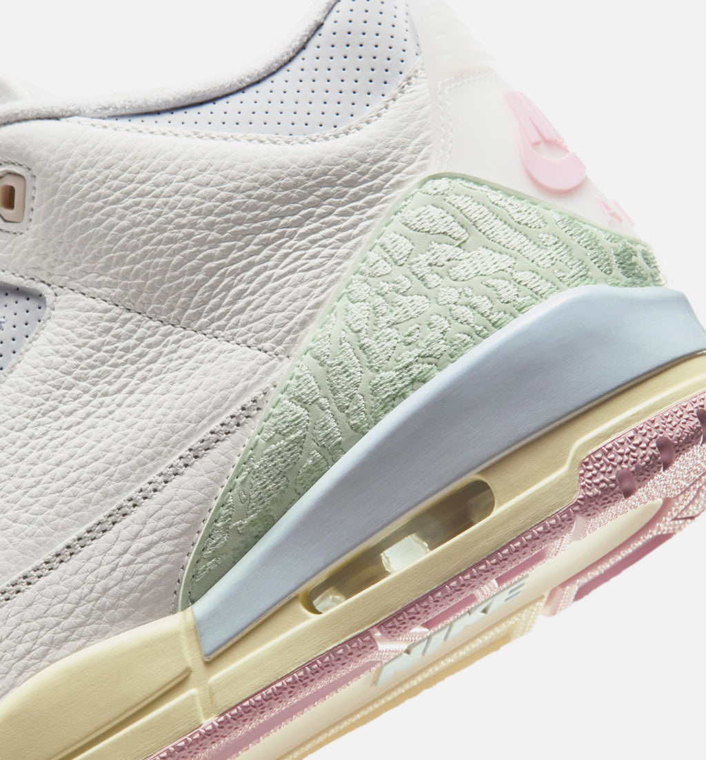 Air Jordan 3 Retro Sail And Jade Aura 男款运动鞋 | 帆白/翡翠/冰红配色