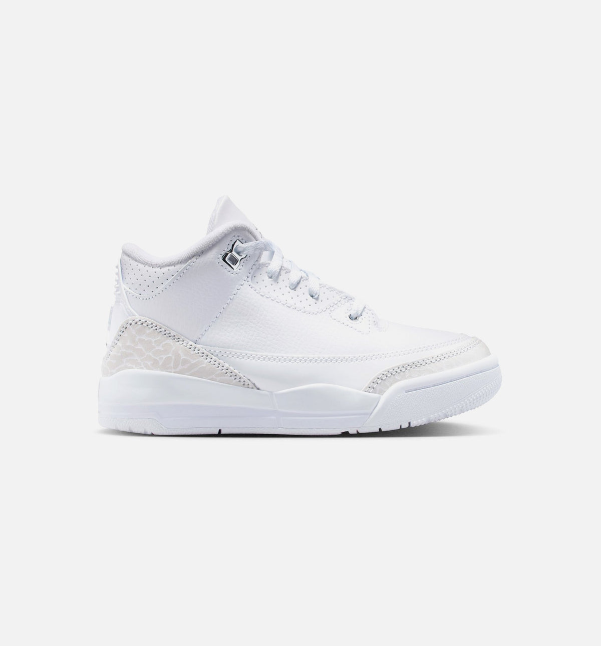 Air Jordan 3 Retro White And Silver 小幼儿运动鞋 | 白/金属银配色