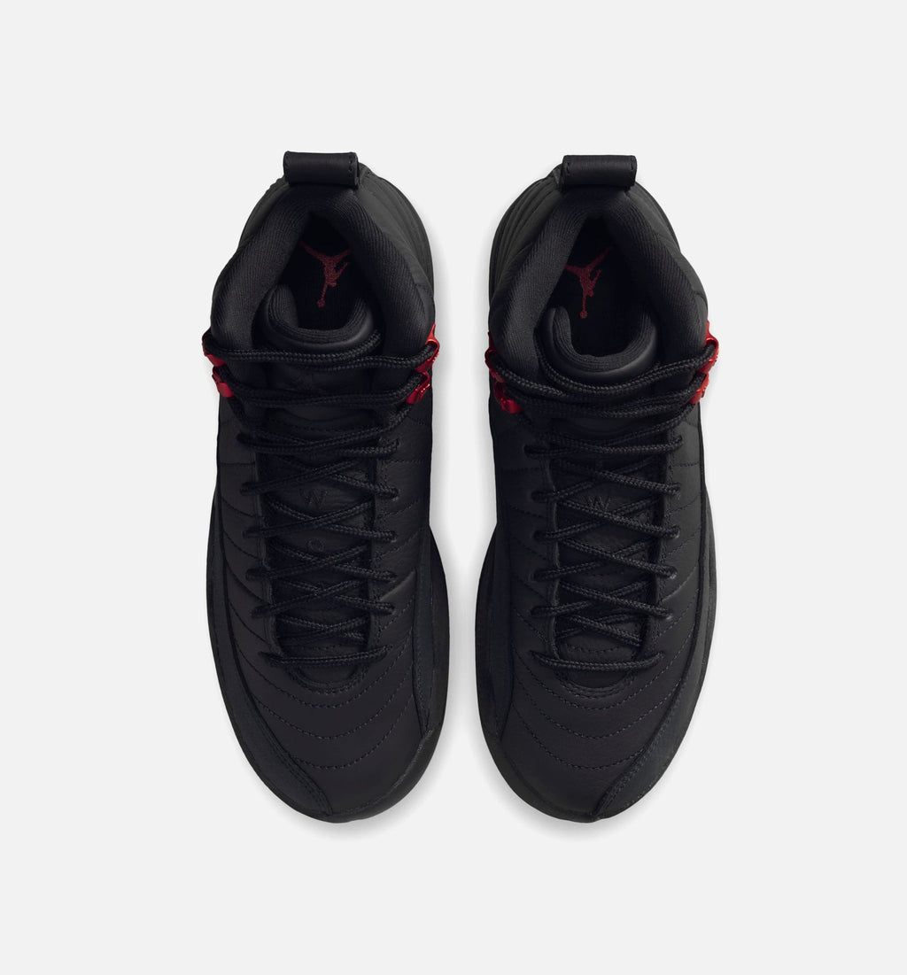 Air Jordan 12 Retro Bloodline Grade School 生活方式运动鞋 - 黑色大学红