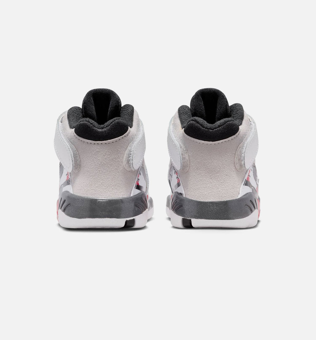 Air Jordan 8 Retro 婴幼儿生活方式运动鞋 - 白色黑色红色