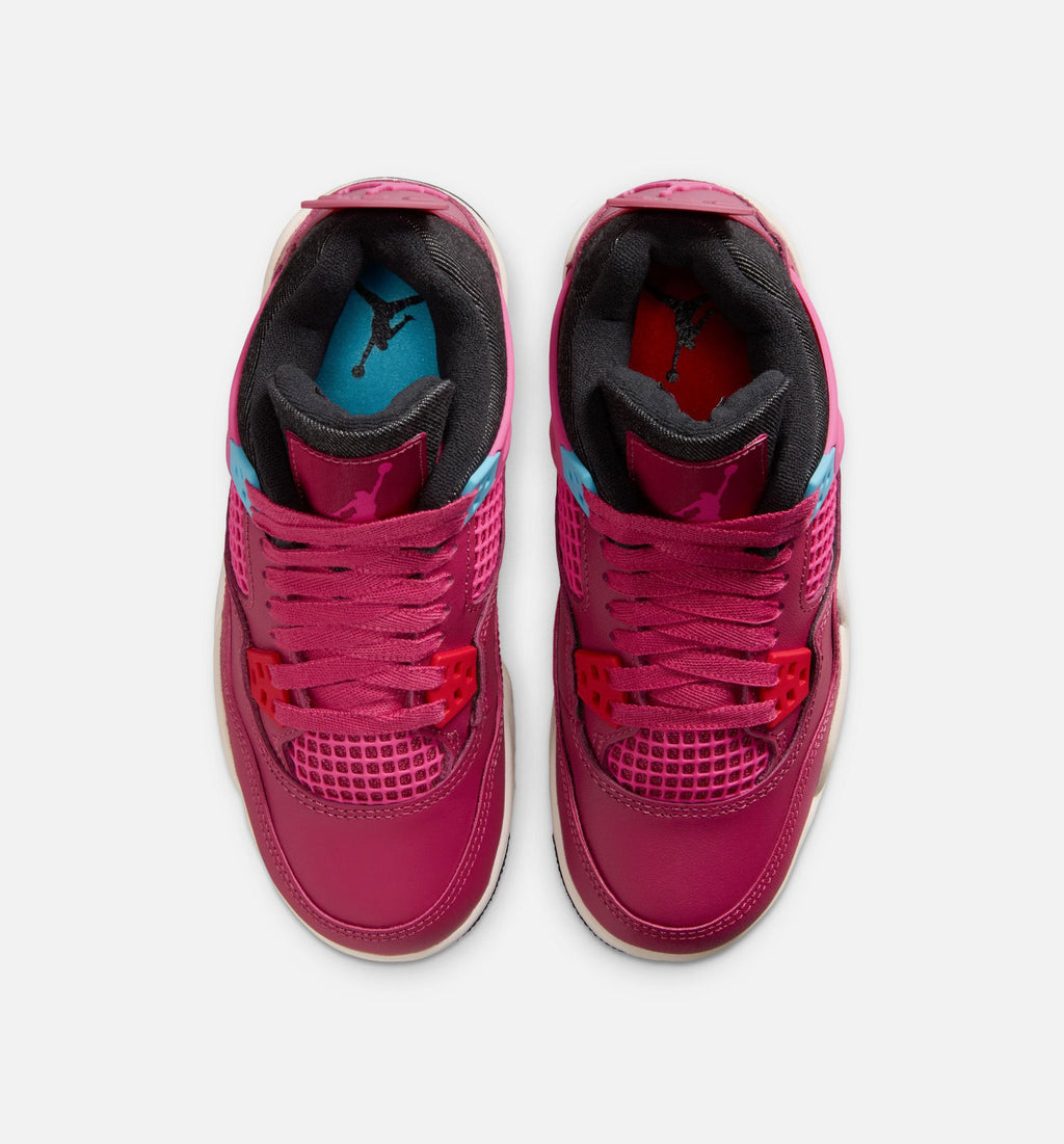 Air Jordan 4 Retro She's A Star 大童运动鞋 | 甘蔗红/荷山粉/深灰/粉白配色