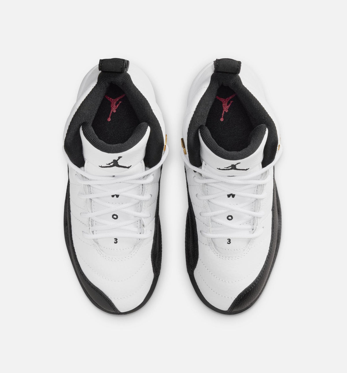 Air Jordan 12 Retro Taxi 学前儿生活方式运动鞋 - 白色黑色歧岁黄