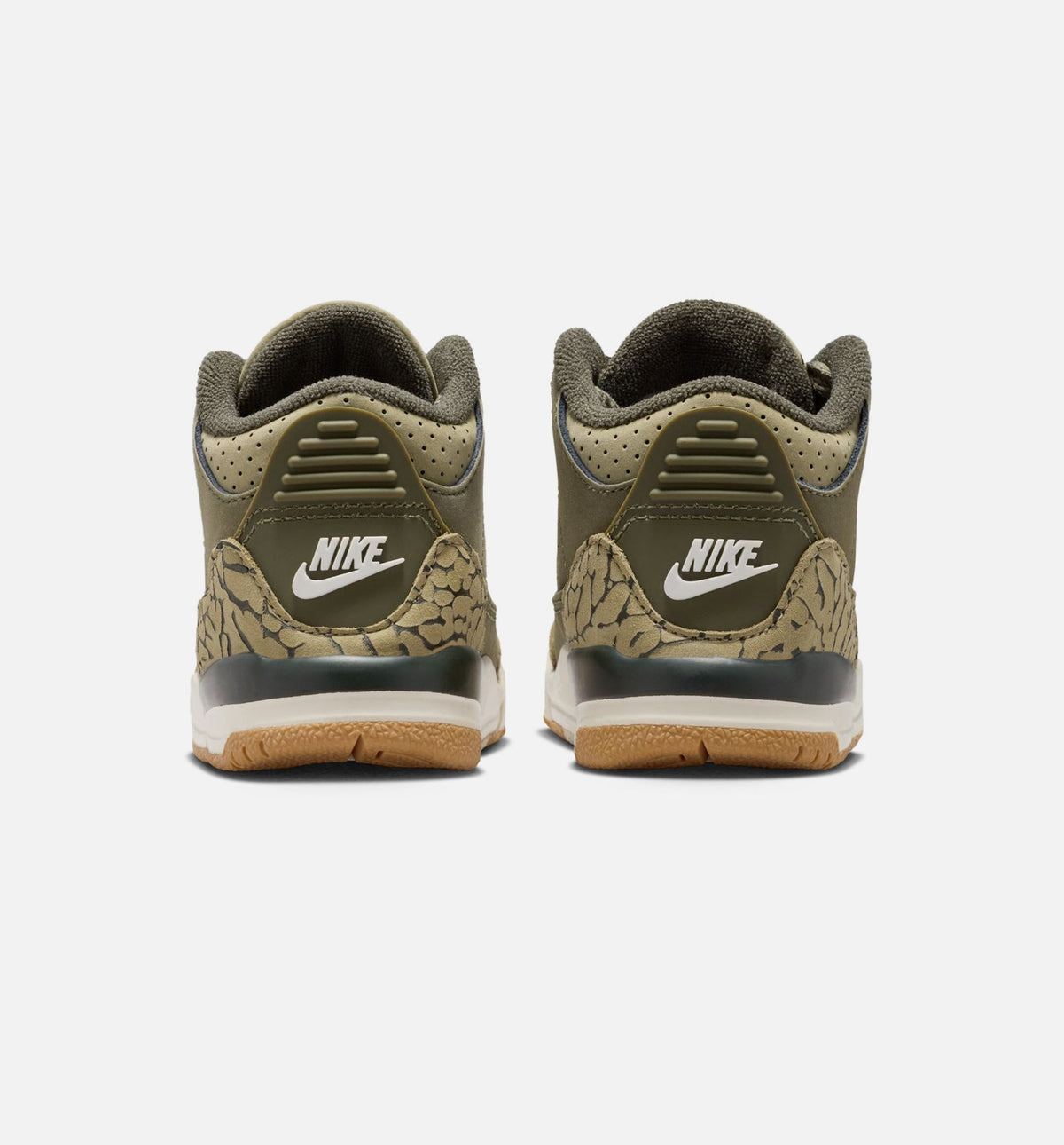 Air Jordan 3 Retro Medium Olive 婴幼儿运动鞋 | 中性橄榄/川续木/帆白配色