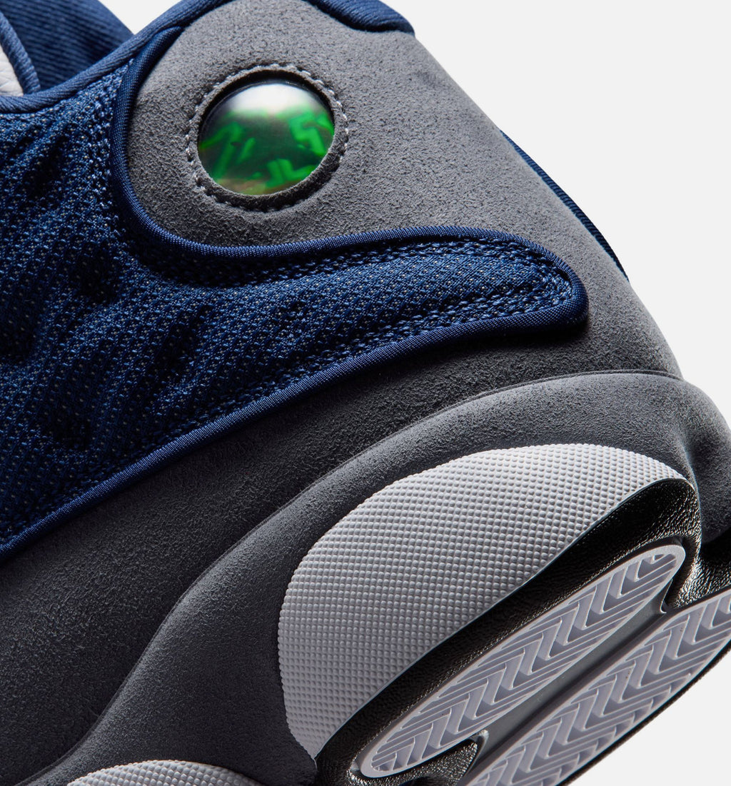 Air Jordan 13 Retro 海军蓝 男款生活方式运动鞋 - 深蓞大学蓝燧石灰白色