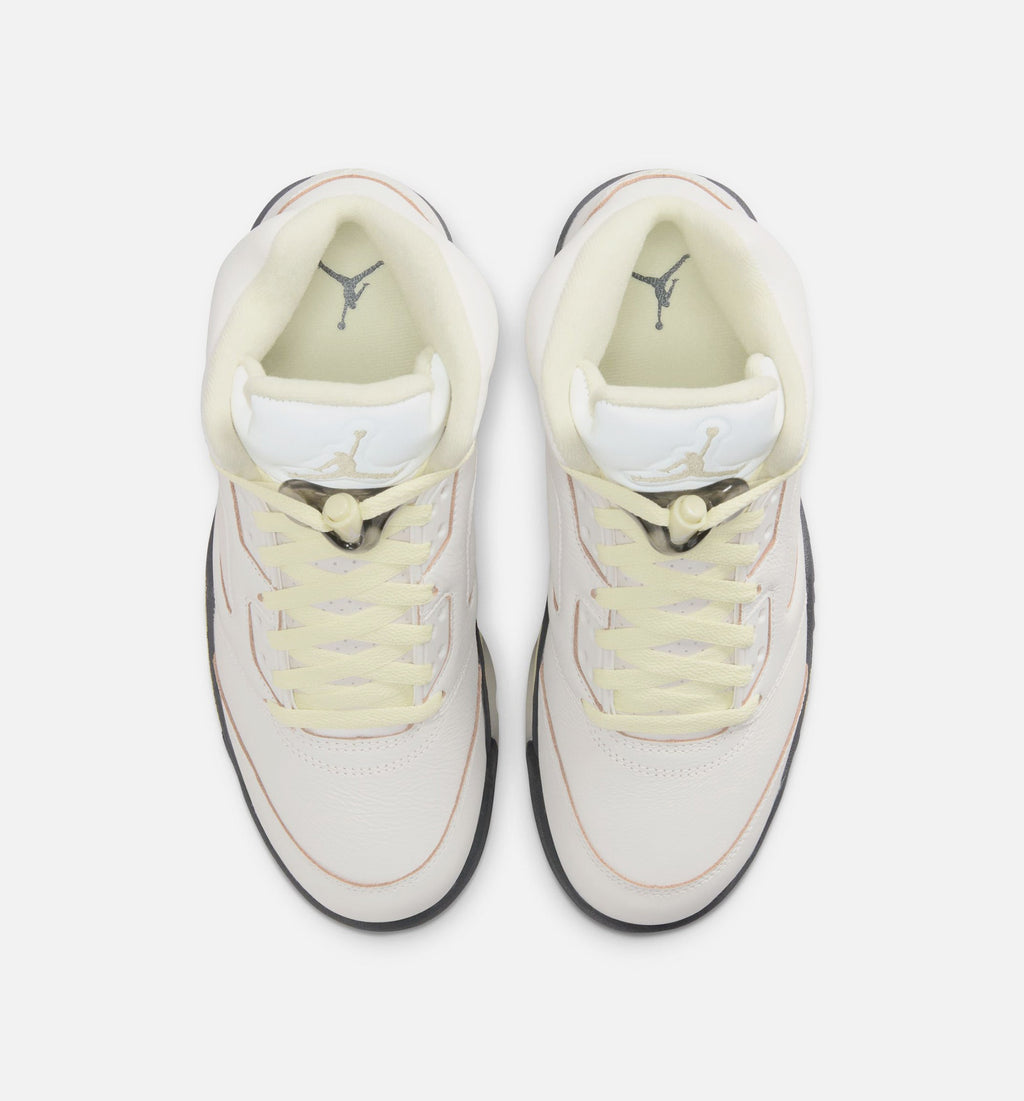 Air Jordan 5 Retro Luminous Green and Sail 女款运动鞋 | 帆白/荧光绿/深灰配色