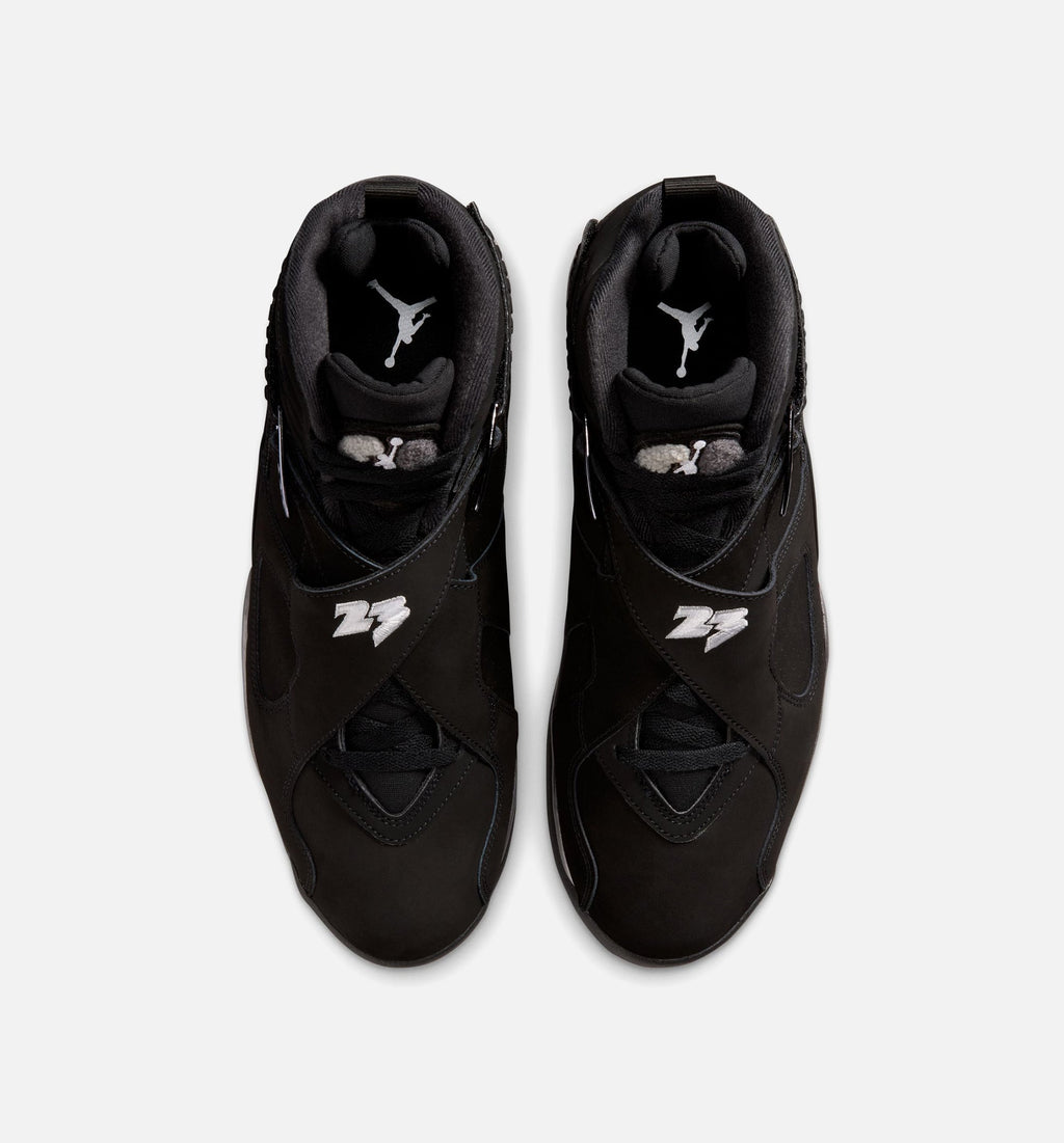Air Jordan 8 Retro Chrome 男款生活方式运动鞋 - 黑色白色浅石墨灰