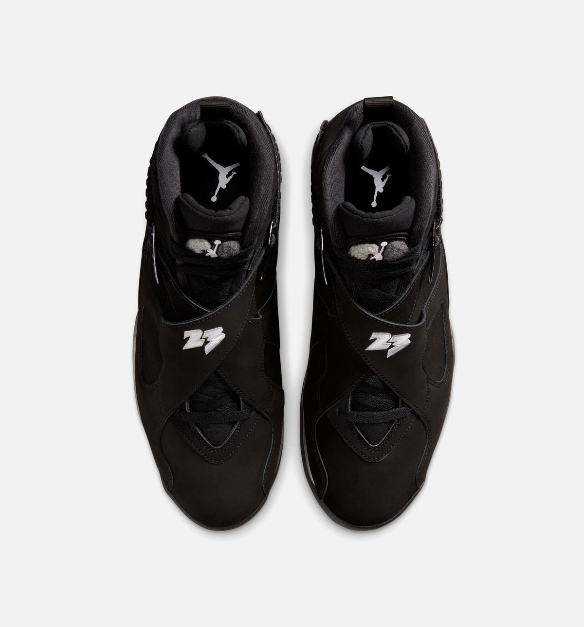 Air Jordan 8 Retro Chrome 男款生活方式运动鞋 - 黑色白色浅石墨灰