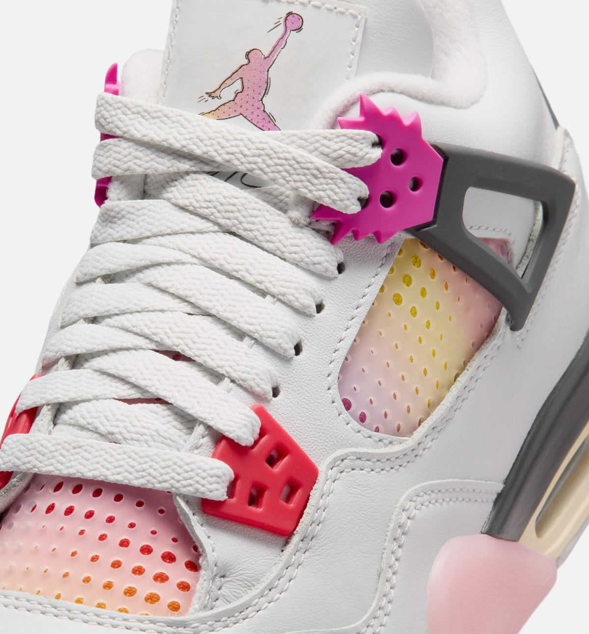 Air Jordan 4 Retro Comic 大童运动鞋 | 白/火粉/烟灰配色