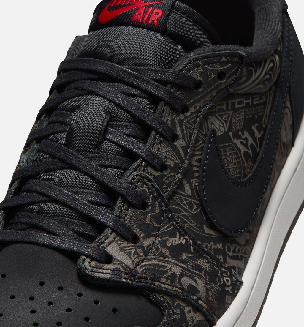 Air Jordan 1 Retro Low OG Laser Black And Varsity Red 男款低帮运动鞋 | 黑/全成红/白配色