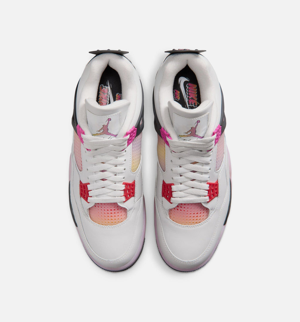 Air Jordan 4 Retro Comic 男款运动鞋 | 白/火粉/烟灰配色