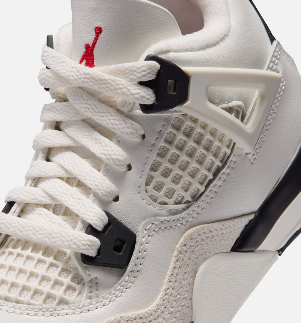 Air Jordan 4 Retro Flight Club 小幼儿运动鞋 | 帆白/黑/大学红配色