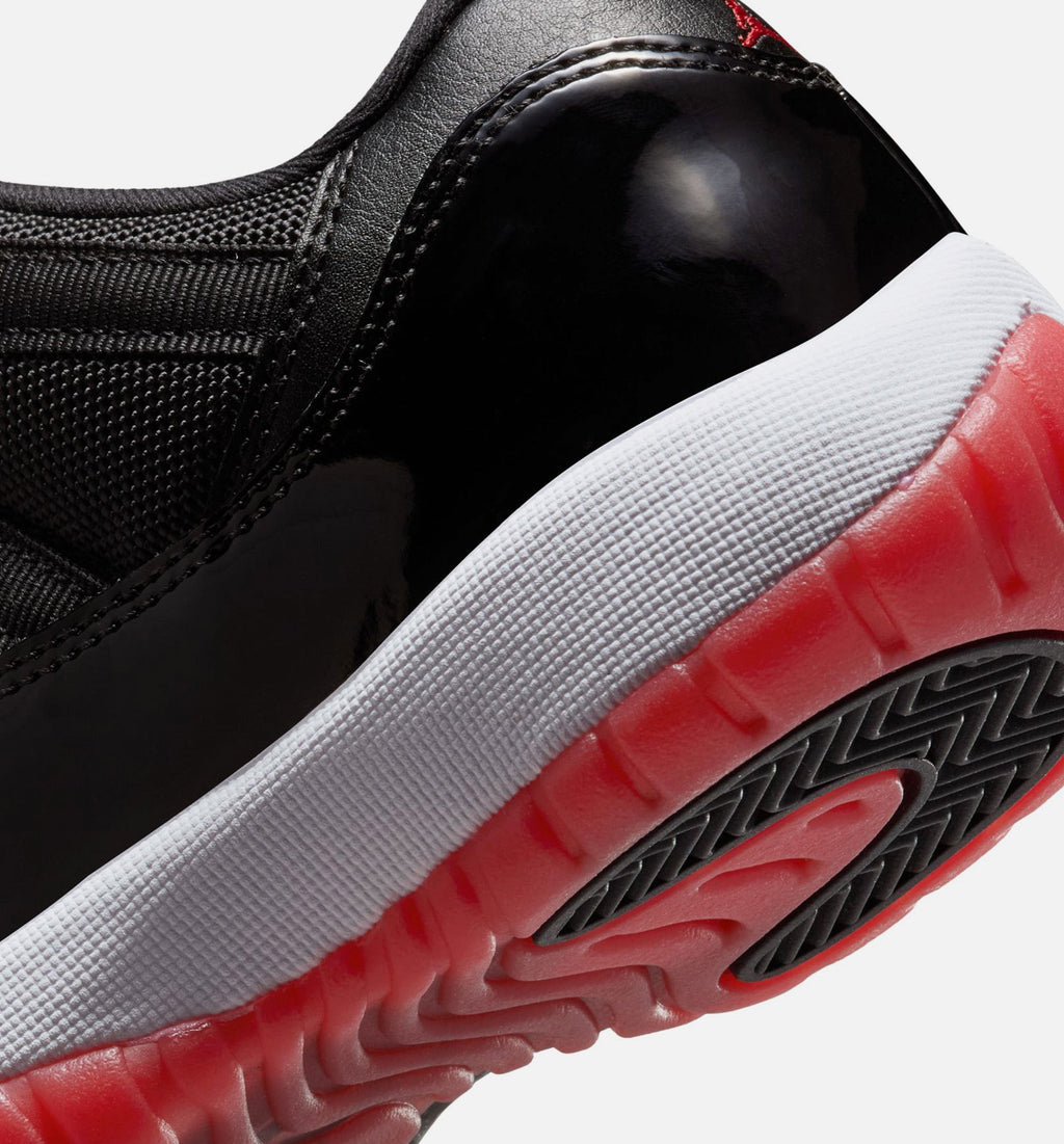 Air Jordan 11 Retro Bred Grade School 生活方式运动鞋 - 黑色大学红白色