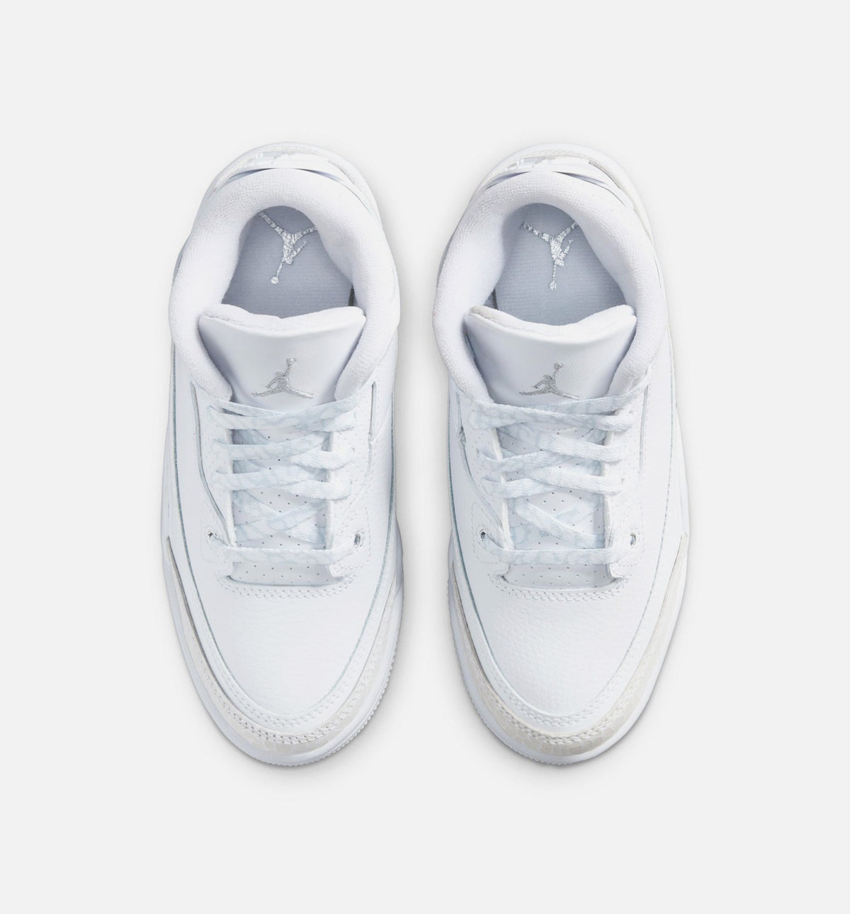 Air Jordan 3 Retro White And Silver 小幼儿运动鞋 | 白/金属银配色