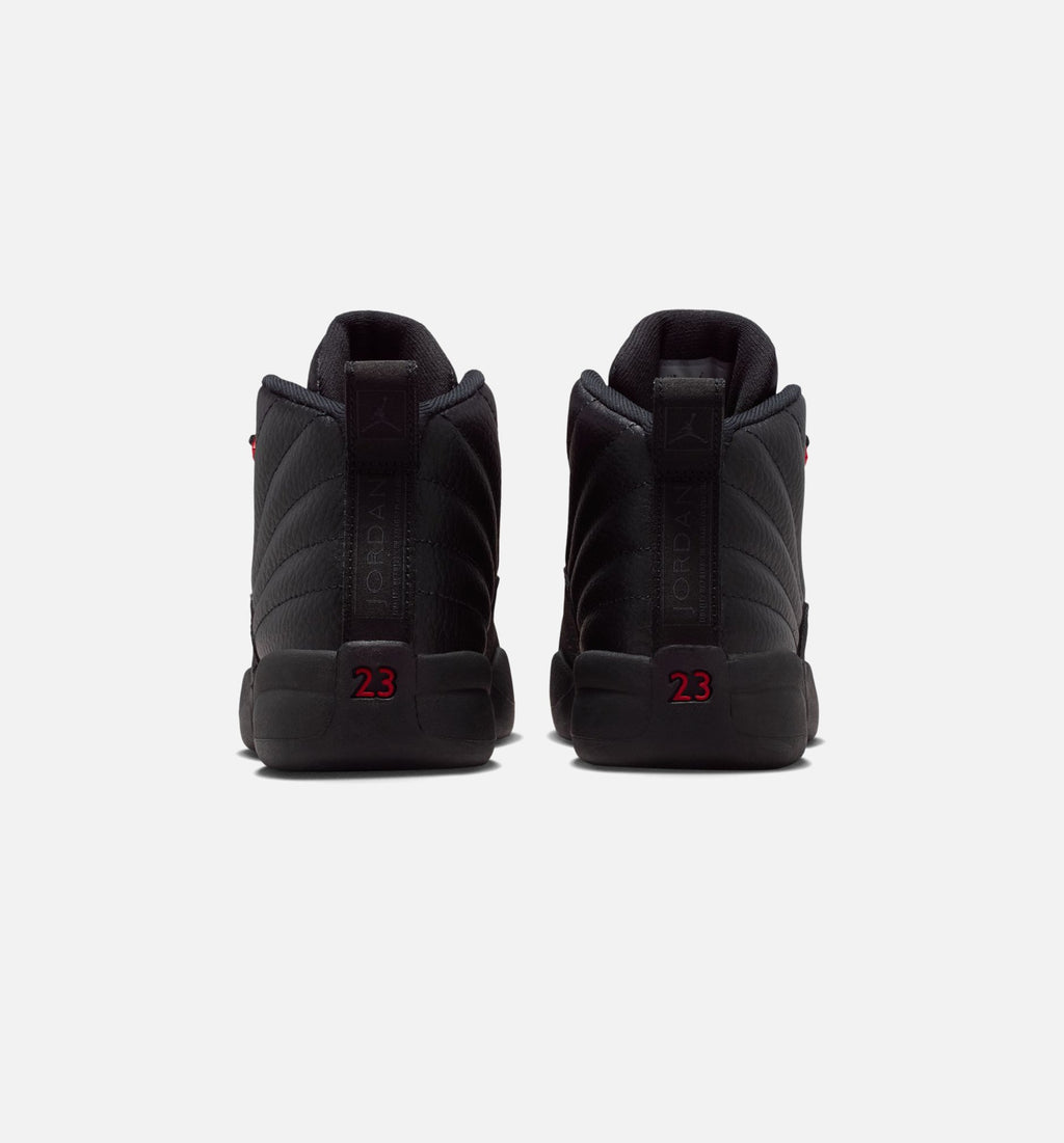 Air Jordan 12 Retro Bloodline 学前児生活方式运动鞋 - 黑色大学红