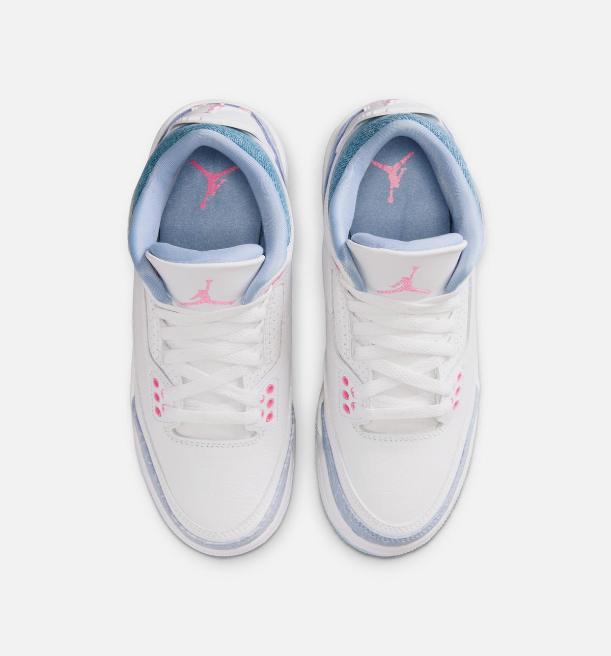 Air Jordan 3 Retro Cobalt Bliss 大童运动鞋 | 白/鲚蓝/足球灰/粉色配色