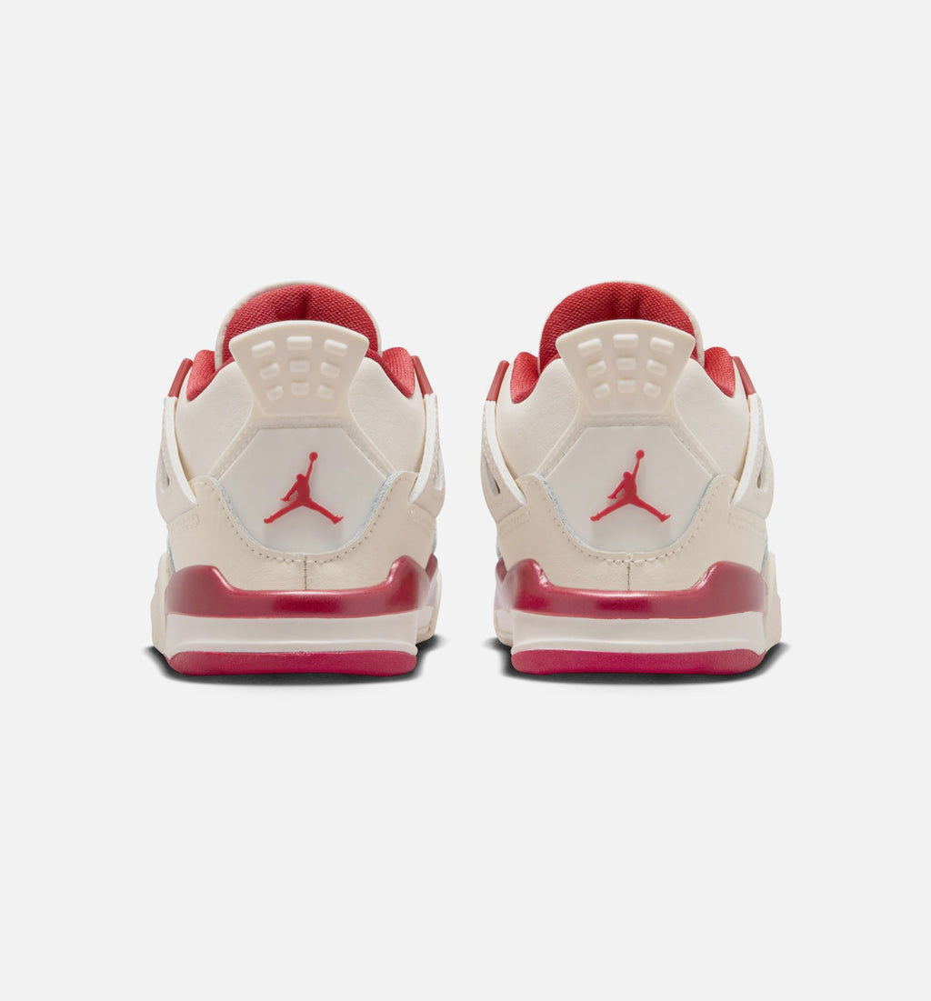 Air Jordan 4 Retro Valentine's Day 婴幼儿运动鞋 | 淡象牙/山茨红/深红配色