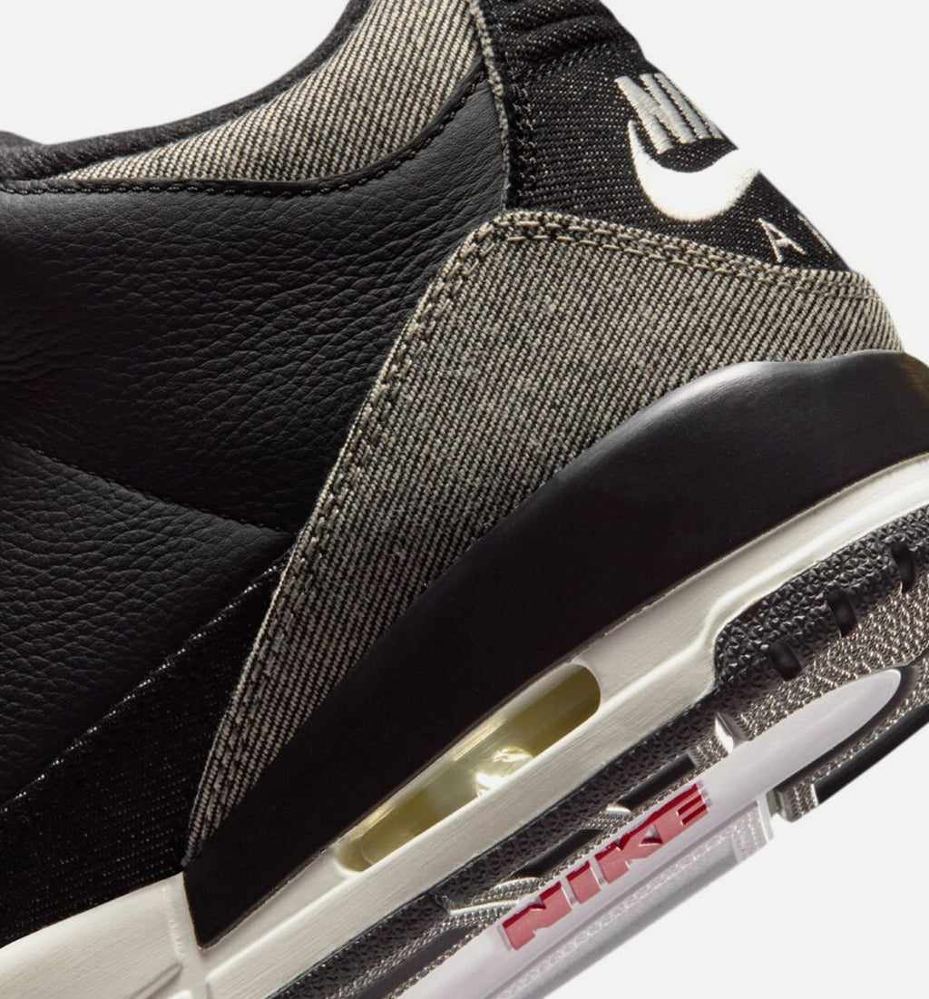 Air Jordan 3 x Levi's Black and White 男款运动鞋 | 牝布/黑/体育红配色
