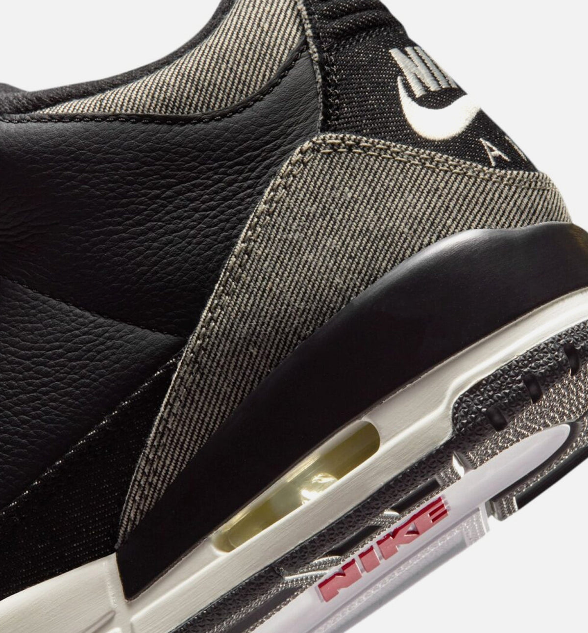 Air Jordan 3 x Levi's Black and White 男款运动鞋 | 牝布/黑/体育红配色