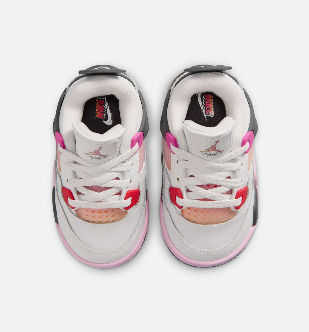 Air Jordan 4 Retro Comic 婴幼儿运动鞋 | 白/火粉/烟灰配色