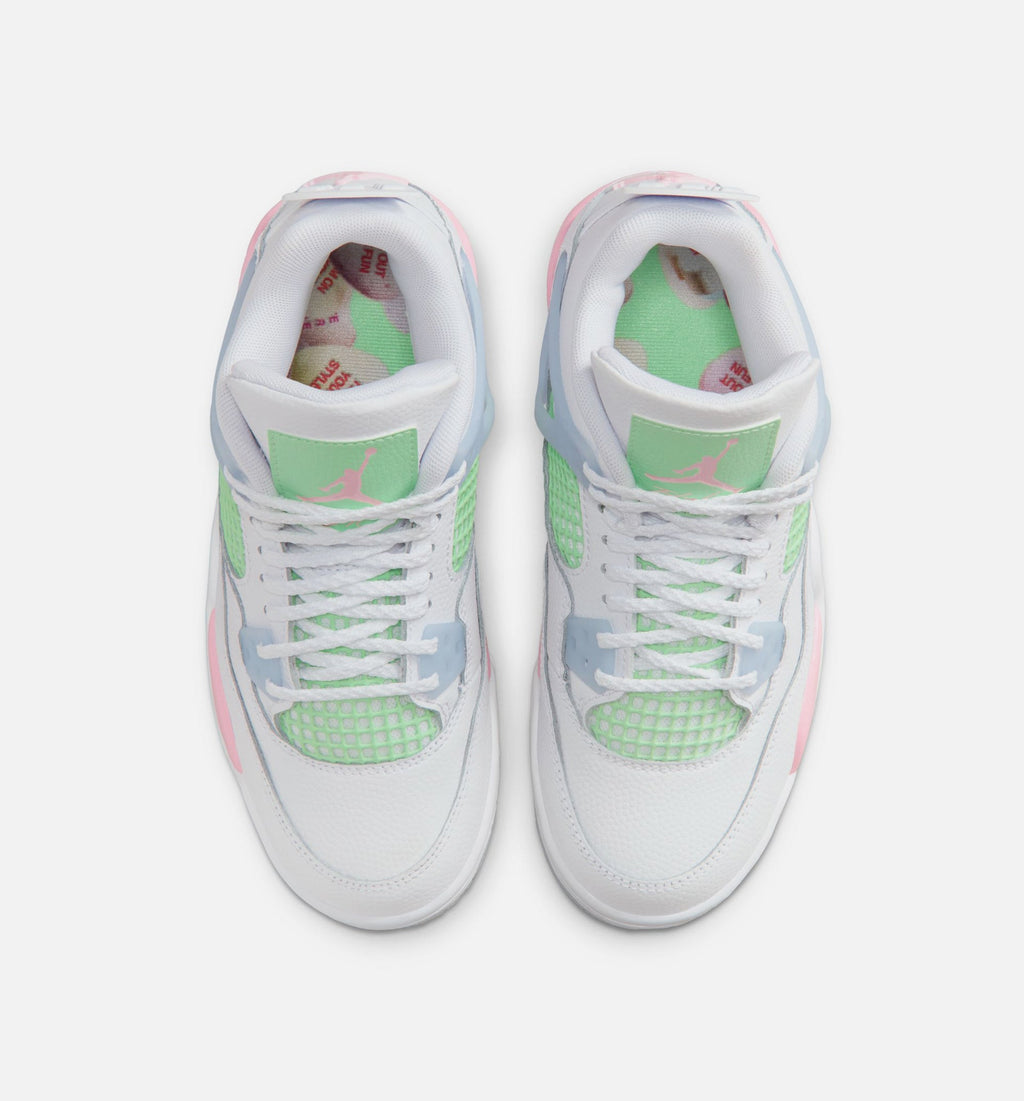 Air Jordan 4 Retro Medium Soft Pink 大童运动鞋 | 白/柔粉/淡蓝配色