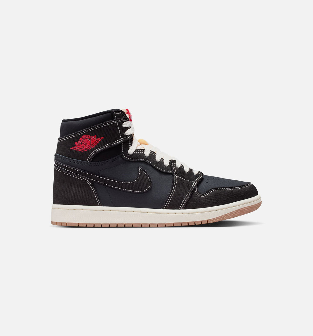 Air Jordan 1 Retro High OG Flight Club 男款生活方式运动鞋 - 黑色大学红帆布白橡节棕