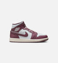Air Jordan 1 Mid Sky J Mauve 女款运动鞋 | 纯铂/天空柔紫/帆白配色