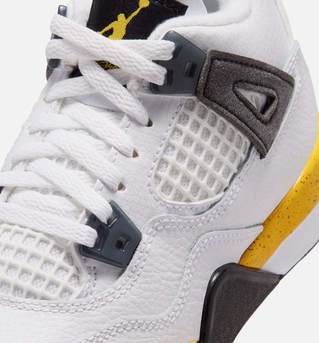 Air Jordan 4 Retro Rare Air Tour Yellow 小幼儿运动鞋 | 白/深蓝灰/黑/巡回黄配色