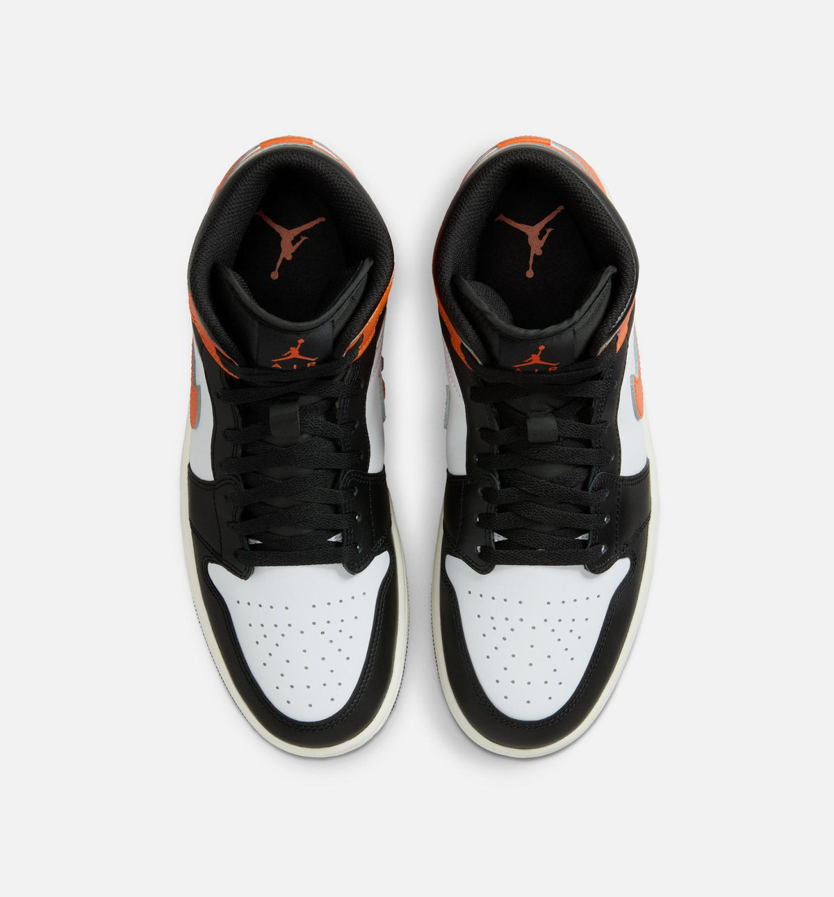 Air Jordan 1 Mid 男款生活方式运动鞋 - 海星色白色帆布白黑色