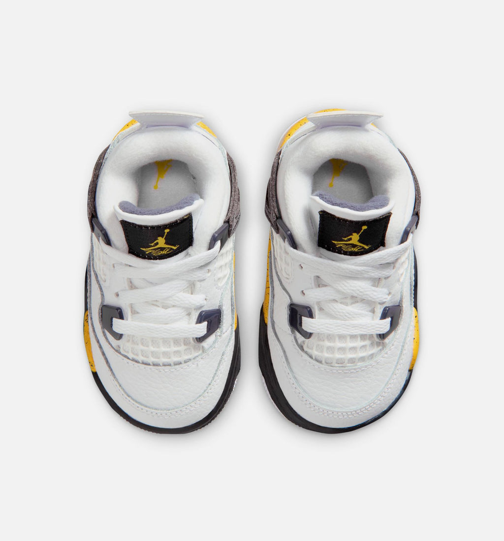 Air Jordan 4 Retro Rare Air Tour Yellow 婴幼儿运动鞋 | 白/深蓝灰/黑/巡回黄配色